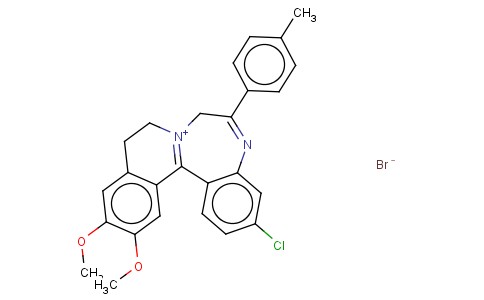 7H-ISOQUINO(2,1-D)(1,4)BENZODIAZEPIN-8-IUM, 9,10-DIHYDRO-3-CHLORO-12,1 3-DIMETHOXY-6-(P-TOLYL)-, BRO